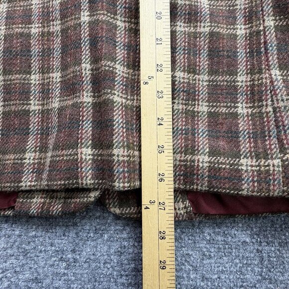 VTG EJE Blazer Jacket Womens 14 Brown Plaid Dark Academia 90s Wool Runs Small - Picture 13 of 16